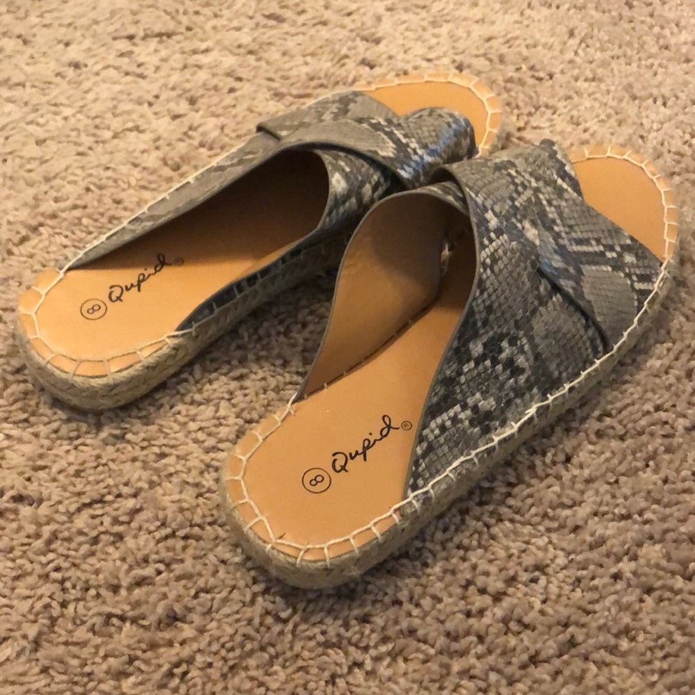Snakeskin espadrilles sandals